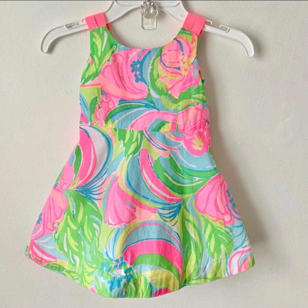 So A Peeling Lilly Pulitzer Girl Toddler Pink Green Dress Size 2T